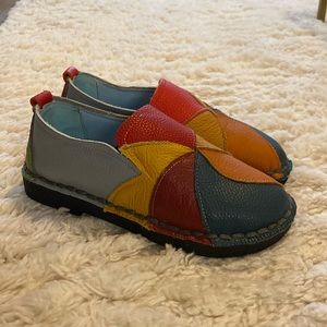 Walk with PRIDE. Fun Colorful Leather Loafer/Slide